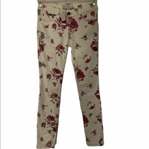 Free People Floral Skinny Jeans Sz 25